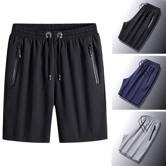 Pantalones cortos elásticos de seda de hielo de talla grande para hombre——COMPRE 1 LLÉVATE 1 GRATIS