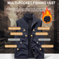 Chaqueta chaleco sin mangas extragrande para hombre con bolsillos