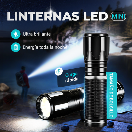 Mini linterna LED recargable de alto brillo.
