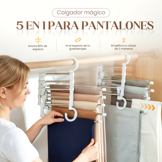 👖Organizador de Pantalones Plegable Multicapa | Ahorra Espacio en Armario + Antideslizante + Ideal para Hogar✨