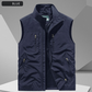 Chaqueta chaleco sin mangas extragrande para hombre con bolsillos