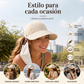 ⏳¡ÚLTIMO DÍA DE OFERTA!!🎁✨Sombrero solar elegante plegable para mujer UPF 50+ – Sombrero cubo de algodón de ala ancha con solapa protectora para cuello y correa regulable 🌞🇬🇧 | Compacto, transpirable e ideal para playa