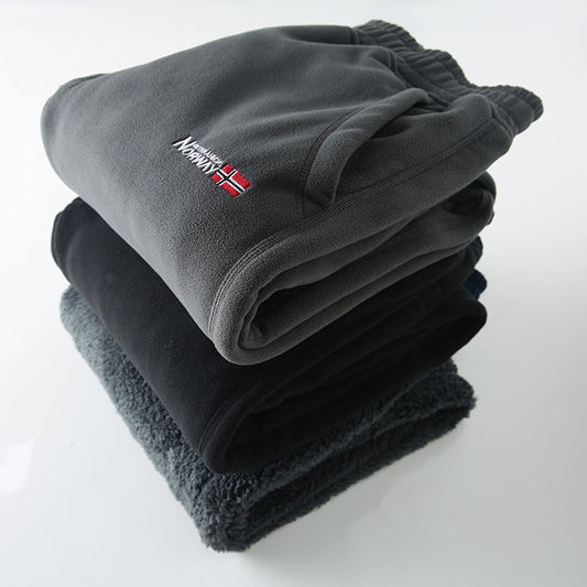 Pantalones deportivos de forro polar de doble capa