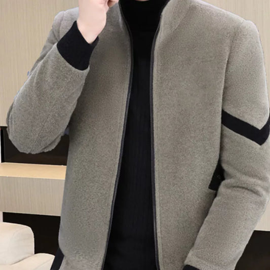 ✨¡Novedad!✨ Abrigo de tweed grueso con forro para hombre, ideal para el invierno.