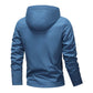 Men's Solid Color Waterproof Windproof Drawstring Zip-up Hoodie Jacket