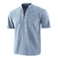 Camiseta gótica vintage de hombre con cuello en V y bolsillos de lino camiseta de manga corta holgada