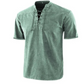 Camiseta gótica vintage de hombre con cuello en V y bolsillos de lino camiseta de manga corta holgada