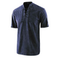 Camiseta gótica vintage de hombre con cuello en V y bolsillos de lino camiseta de manga corta holgada