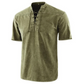 Camiseta gótica vintage de hombre con cuello en V y bolsillos de lino camiseta de manga corta holgada