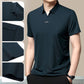 Camiseta informal sin arrugas transpirable con solapa para hombre