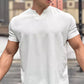 Camiseta de entrenamiento de manga corta elástica y ajustada de alta calidad para hombre