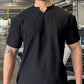Camiseta de entrenamiento de manga corta elástica y ajustada de alta calidad para hombre