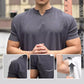 Camiseta de entrenamiento de manga corta elástica y ajustada de alta calidad para hombre