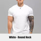 Camiseta de entrenamiento de manga corta elástica y ajustada de alta calidad para hombre