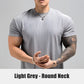 Camiseta de entrenamiento de manga corta elástica y ajustada de alta calidad para hombre