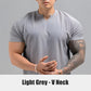 Camiseta de entrenamiento de manga corta elástica y ajustada de alta calidad para hombre