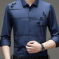 Camisa de manga larga estampada casual de moda para hombre
