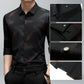 Camisa de manga larga estampada informal de negocios para hombre