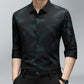 Camisa de manga larga estampada informal de negocios para hombre