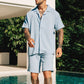 Conjunto de camisa y pantalón corto de manga corta informal y moderno para hombre