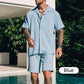 Conjunto de camisa y pantalón corto de manga corta informal y moderno para hombre