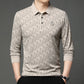 Camisa de manga larga con solapa y estampado de letras para hombre (50% de descuento)