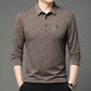 Camisa de manga larga con solapa y estampado de letras para hombre (50% de descuento)