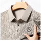 Camisa de manga larga con solapa y estampado de letras para hombre (50% de descuento)