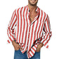 👔Por tiempo limitado 50% de descuento💞Camisa de manga larga a rayas, informal y elegante para hombre