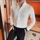 Camisa de vestir con cuello en V para hombre