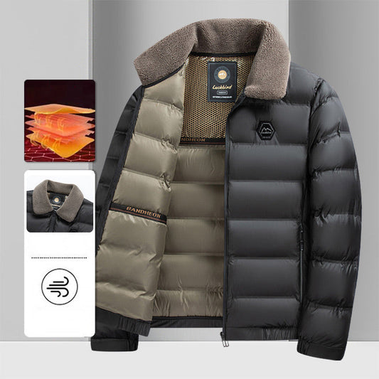 Chaqueta acolchada de algodón con solapa impermeable y cálida para hombre
