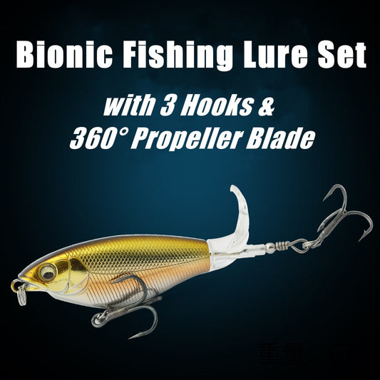🎣🎉Última venta 50% de descuento🐠Señuelo de superficie con hélice de 6,5 g/12 g, anzuelo biónico🎣