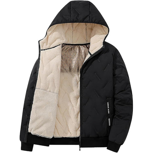 Chaqueta con Capucha y Cremallera para Hombre – Caliente de Invierno