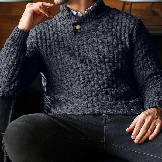 Suéter texturizado de cuello alto para hombre