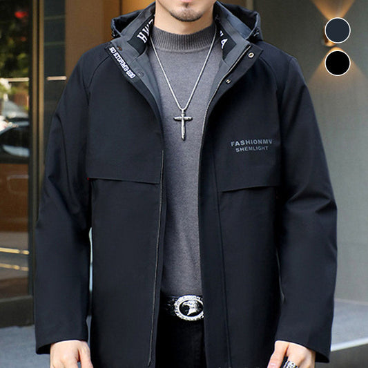 🔥¡Oferta por tiempo limitado! 50% de descuento 🔥Abrigo parka de invierno para hombre con capucha, cálido y forrado con piel sintética
