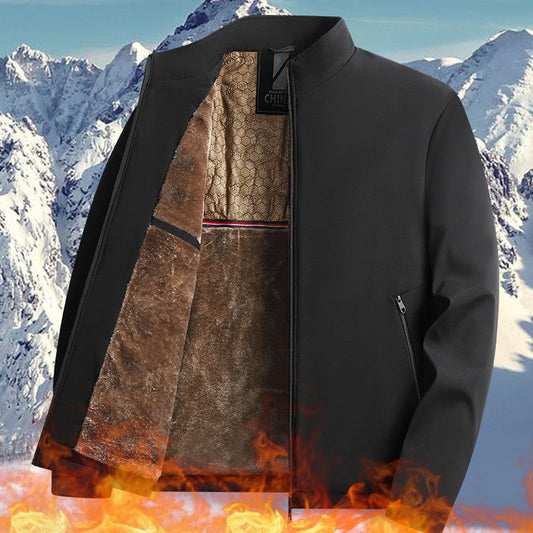 Chaqueta de trabajo cálida con cuello alto y cremallera completa para hombre