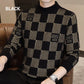 Hombres Plaid Impreso Medio Cuello Alto Thickened Pullover Sweater