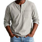Camisa de manga larga con bolsillo desgastado vintage para hombre