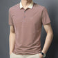 Camiseta informal de negocios a rayas transpirable con solapa para hombre