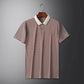 Camiseta informal de negocios a rayas transpirable con solapa para hombre