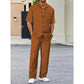 Conjunto de top con cuello y pantalón con cordón para hombre
