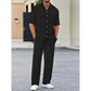 Conjunto de top con cuello y pantalón con cordón para hombre