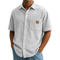Camisas vintage de manga corta con solapa y botones para hombre