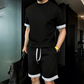 Conjunto de 2 piezas de top y pantalones cortos minimalistas para hombre de verano