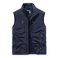 Chaqueta chaleco sin mangas extragrande para hombre con bolsillos