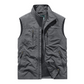 Chaqueta chaleco sin mangas extragrande para hombre con bolsillos