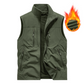 Chaqueta chaleco sin mangas extragrande para hombre con bolsillos