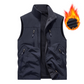 Chaqueta chaleco sin mangas extragrande para hombre con bolsillos