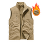 Chaqueta chaleco sin mangas extragrande para hombre con bolsillos
