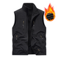 Chaqueta chaleco sin mangas extragrande para hombre con bolsillos